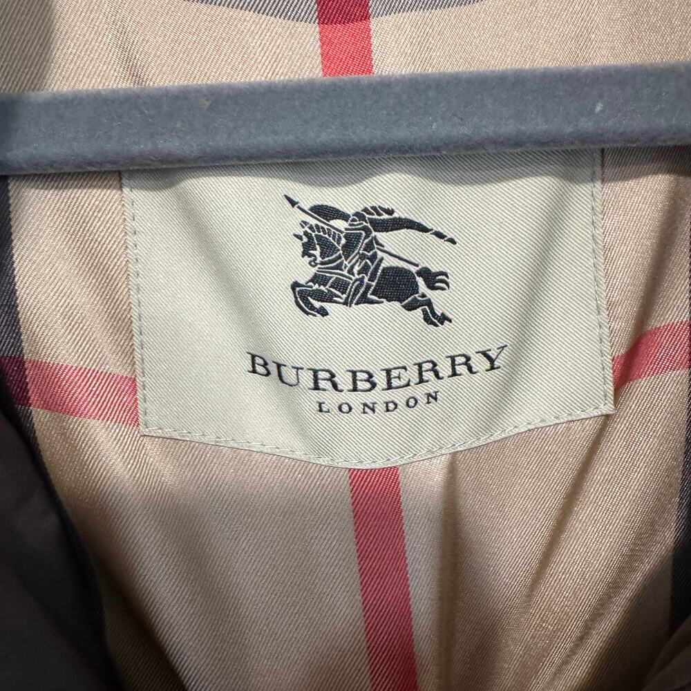 Burberry London Babthorpe Brown Parka Nova Check Fur Trim Hood Large - Picture 7 of 14